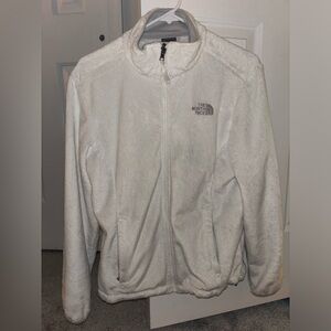 Medium Women’s North Face White Full Zip Fleece Jacket.